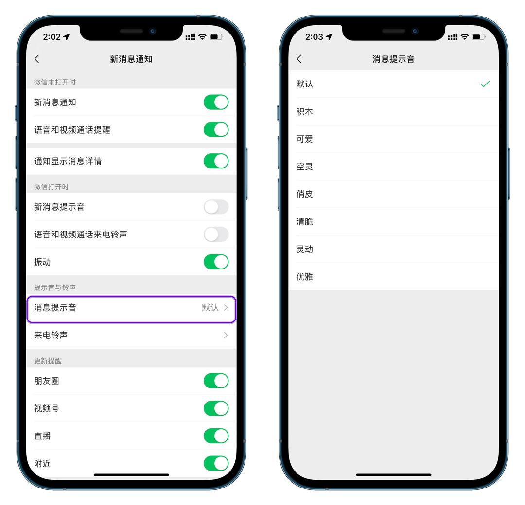 苹果微信提示音怎么调大小（苹果微信自定义提示音修改方法）