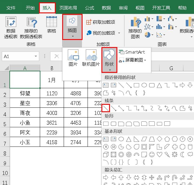 excel怎么插入斜线加入文字（excel表格一分为二斜线）