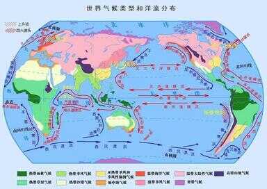 世界洋流分布图（太平洋洋流分布图简图）