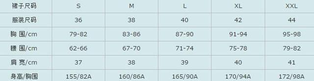 尺码（尺码对照表 女士）