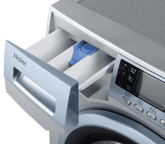 滚筒洗衣机洗衣液放在哪个盒子里（海尔洗衣机槽1槽2和中间雪花）