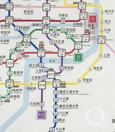 重庆轨道交通线路图（重庆轻轨站那些停了）