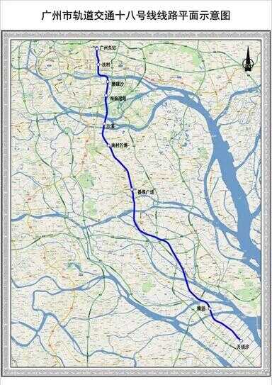 广州地铁18号线最新线路图（广州18号线地铁图）