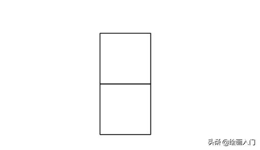 先画两个正方形,尽量靠眼力,不借助直尺,用铅笔,轻轻地画开始吧!