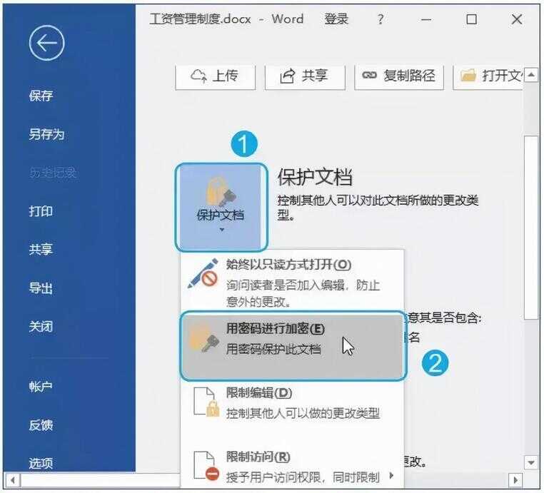 word怎么加密码保护（word怎么加密文件不让别人修改）