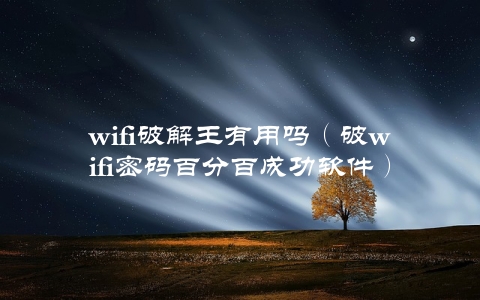 wifi破解王有用吗（破wifi密码百分百成功软件）