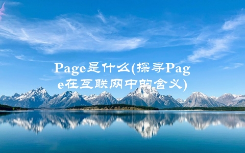 Page是什么(探寻Page在互联网中的含义)