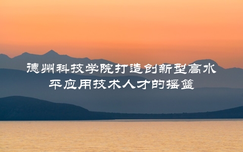 德州科技学院打造创新型高水平应用技术人才的摇篮