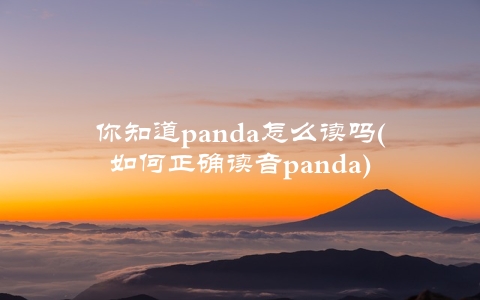 你知道panda怎么读吗(如何正确读音panda)