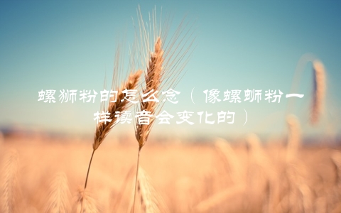 螺狮粉的怎么念（像螺蛳粉一样读音会变化的）