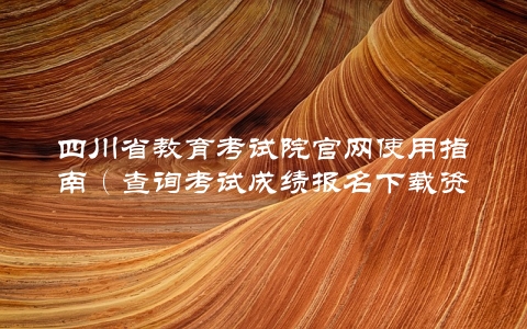 四川省教育考试院官网使用指南（查询考试成绩报名下载资料必看）