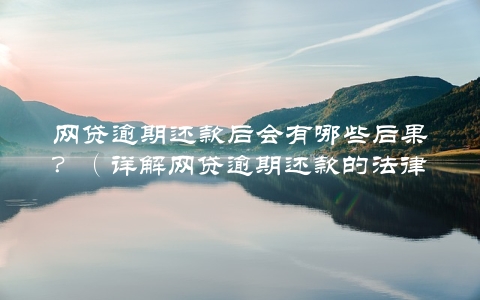 网贷逾期还款后会有哪些后果？（详解网贷逾期还款的法律风险）