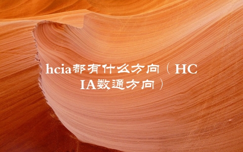 hcia都有什么方向（HCIA数通方向）
