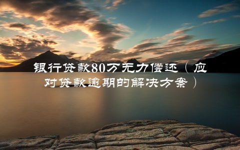 银行贷款80万无力偿还（应对贷款逾期的解决方案）