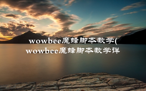 wowbee魔蜂脚本教学(wowbee魔蜂脚本教学详解)
