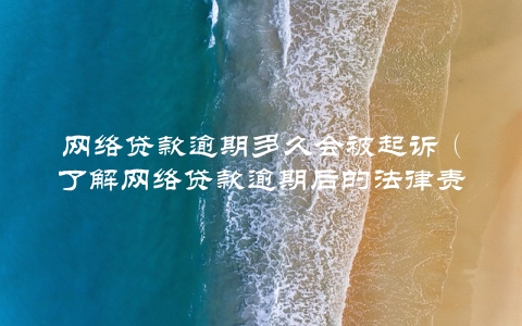 网络贷款逾期多久会被起诉（了解网络贷款逾期后的法律责任）