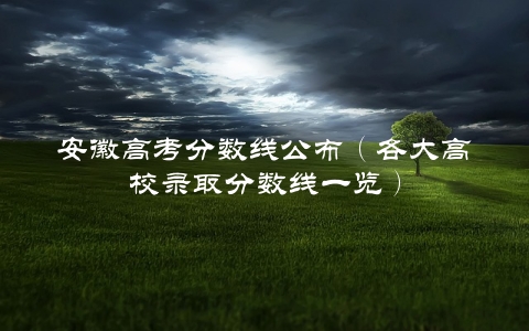 安徽高考分数线公布（各大高校录取分数线一览）