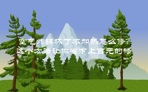 空气炸锅坏了不加热怎么修？这个方法让你省下上百元的修理费