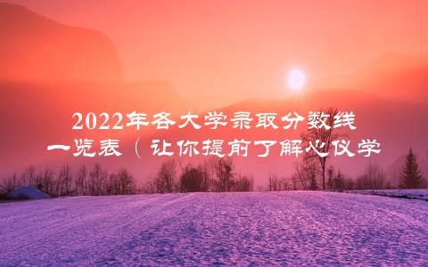 2022年各大学录取分数线一览表（让你提前了解心仪学校的录取标准）