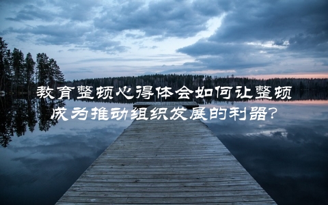 教育整顿心得体会如何让整顿成为推动组织发展的利器？