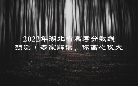 2022年湖北省高考分数线预测（专家解读，你离心仪大学只差这些分数）