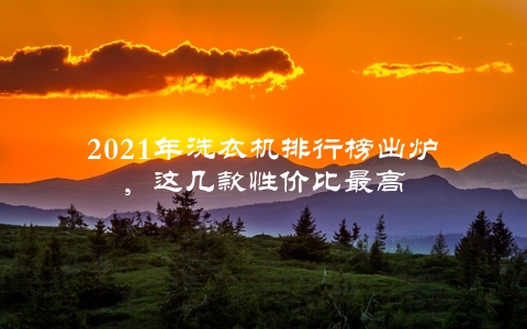 2021年洗衣机排行榜出炉，这几款性价比最高