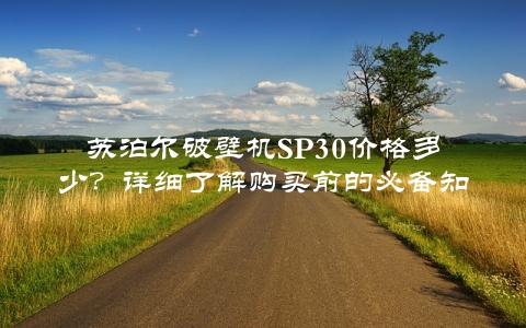 苏泊尔破壁机SP30价格多少？详细了解购买前的必备知识