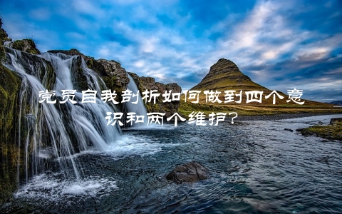 党员自我剖析如何做到四个意识和两个维护？