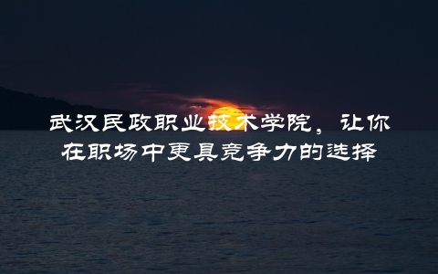 武汉民政职业技术学院，让你在职场中更具竞争力的选择