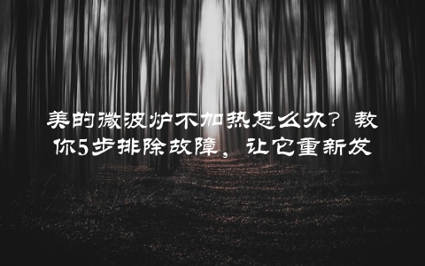 美的微波炉不加热怎么办？教你5步排除故障，让它重新发挥作用