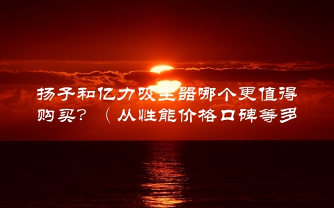 扬子和亿力吸尘器哪个更值得购买？（从性能价格口碑等多方面介绍比较）