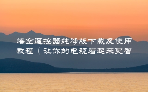 悟空遥控器纯净版下载及使用教程（让你的电视看起来更智能）