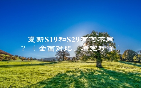 夏新S19和S29有何不同？（全面对比，看完秒懂）