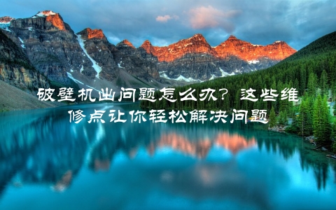 破壁机出问题怎么办？这些维修点让你轻松解决问题