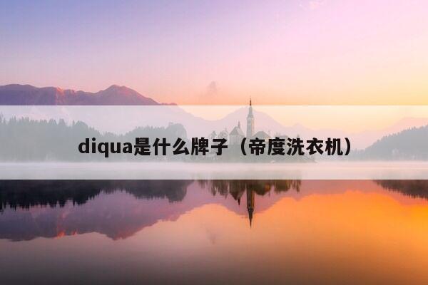 diqua是什么牌子（帝度洗衣机）