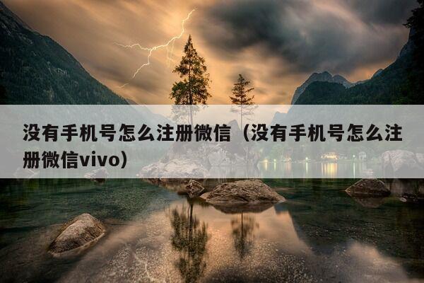 没有手机号怎么注册微信（没有手机号怎么注册微信vivo）