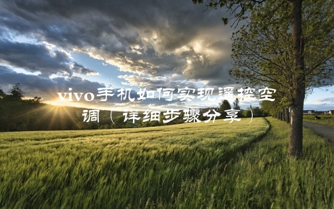 vivo手机如何实现遥控空调（详细步骤分享）