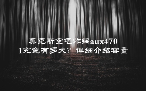 奥克斯空气炸锅aux4701究竟有多大？详细介绍容量及适用人数