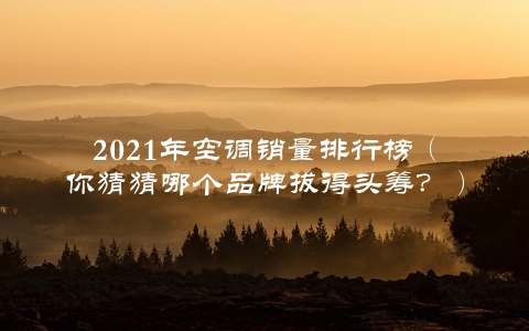 2021年空调销量排行榜（你猜猜哪个品牌拔得头筹？）